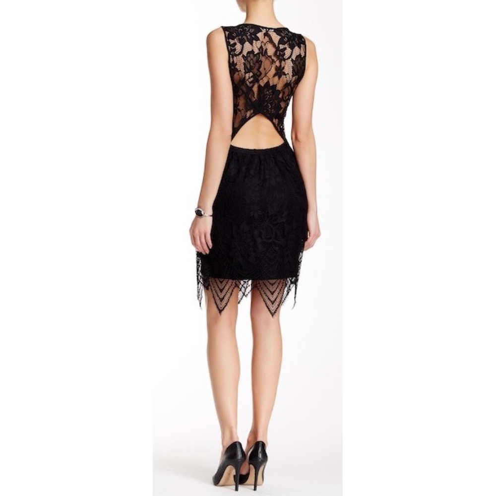 New Tart Lila Lace Black Overlay Dress SZ XS - Picture 2 of 6